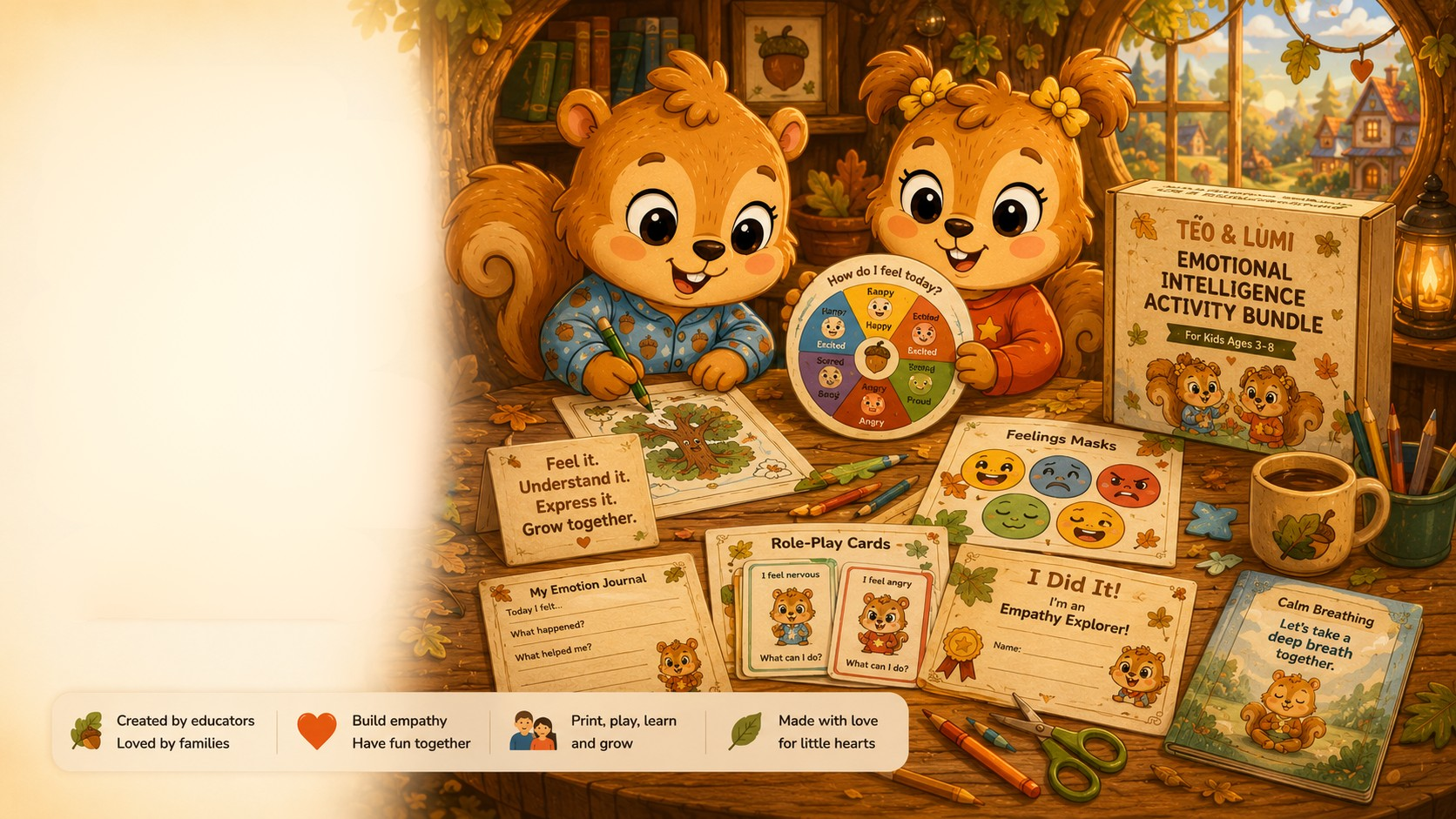 Teo & Lumi printable emotional learning activities